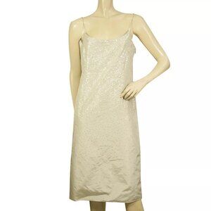 Donna Karan Collection Gray Silk Sequined Knee Length Dress size 44